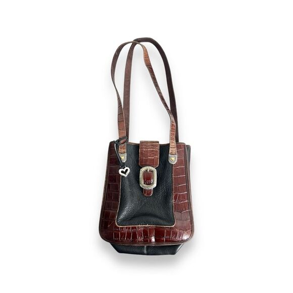Brighton Vintage Leather Shoulder Bag with Charm - Picture 1 of 6